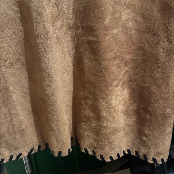 The Limited caramel suede leather jacket with distinctive black stitching trim - Picture 5 of 6